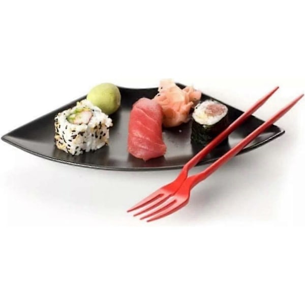 Gaffel-Pindegaffel i én, Chork 24-pakning Gaffel-Pindegaffel Combo (FMY) Black fork chopsticksB 10pairs