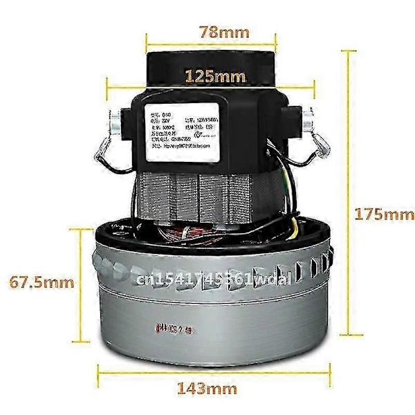 1500W 200V-240V 50HZ 143mm Halkaisija Yleiskäyttöinen Teollisuusimurin Vedenimukykyinen Moottorin Vaihto p (FMY)