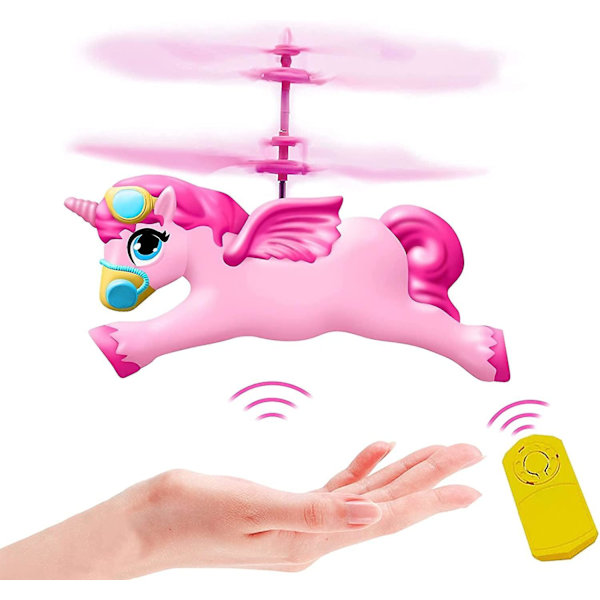 Nya Flygande Fe Helikopter Leksaker Presenter till Barn Ålder 6 7 8 9 -14 År, Rc Flygande Boll Leksaker Handkontroll Drönare (Flygande Fe Enhörning) (FMY)