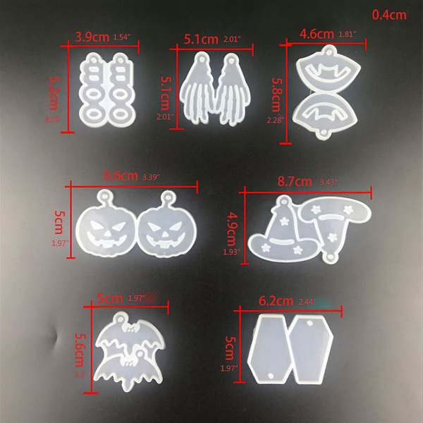 Harpiksformer er egnet for smykker Silikon harpiks smykkeformer inkludert øredobber anheng Armbånd Halskjeder former (FMY)
