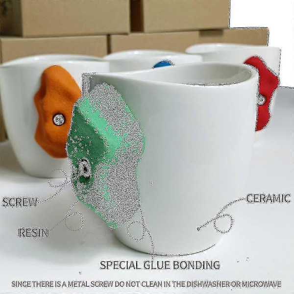 Klippklättringsmugg - Klippklättringspresenter - Klättrarens Greppmugg - Bergsklättringstillbehör - Pinch Hold Mugg (FMY) orange 1pcs