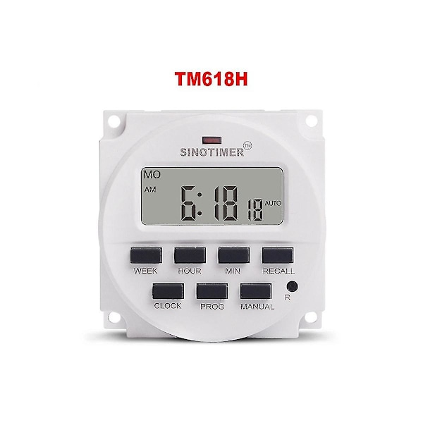 Tm618h-4 Dc 12v Volt Spänningsutgång Digital 7 Veckovis Programmerbar Timerbrytare Tidreläkontroll 12v Timer (FMY) White