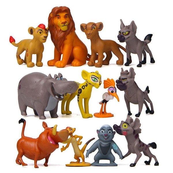 12 stk/sett Løvenes Konge Løvevakt Actionfigur Playset Simba Kion Timon Pumbaa Dukkesamling Modellleker Barn Gave  (FMY)