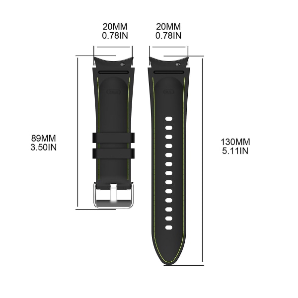 Klokkebånd til Galaxy Watch4 Classic Silikonrem Beltearmbånd (FMY)