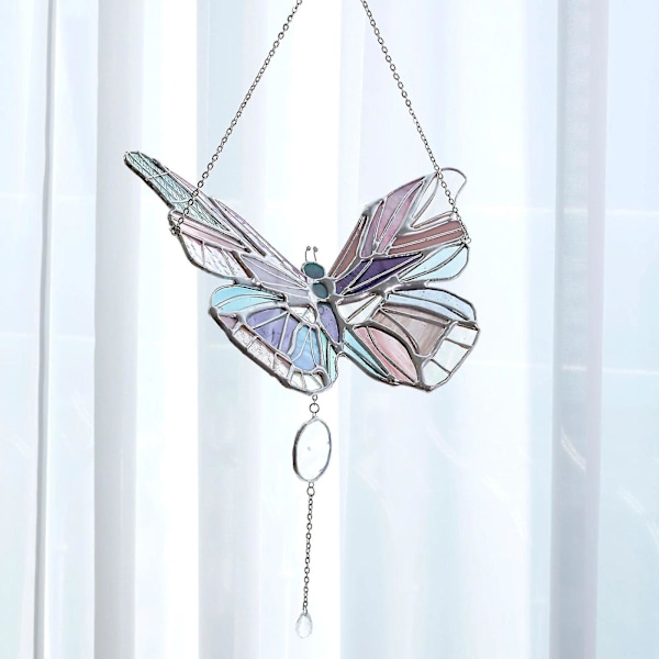 Perhonen Stained Glass -aurinkokoukku/kotipihan koriste Väri Ulkokoriste Perhonen Värivarjo Koriste (FMY)