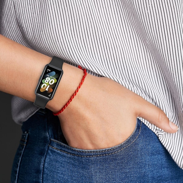 Silikonrem för Huaweiband 7 Vattentätt armband Slitstarkt för smart armband (FMY)