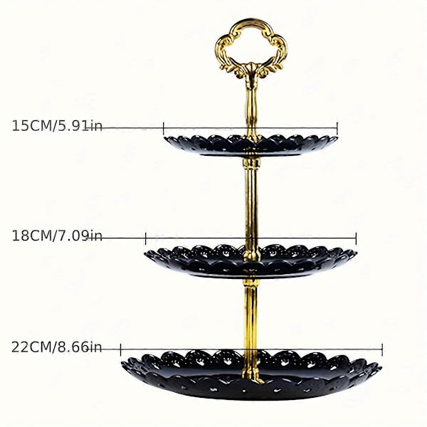 3-Etagers Elegant Dessert Display Stand - Plastik, Let at Samle til Fester & Bryllupper, Bærbar & Vaskbar (FMY) White