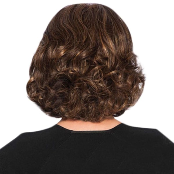 Parykk blonder foran krøllet brun, shaggy kort krøllete hår for kvinner (FMY)