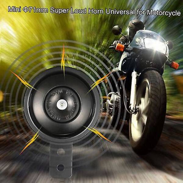 Mini 71mm Superhög Metall Elektrisk Signalhorn Vattentät 12v 105db Universell För Motorcykel (FMY)
