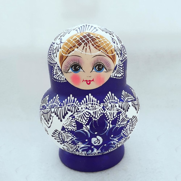 5/7/10 stk./sæt Smukke Matryoshka Trædukker Nesting Babushka Russisk Håndmaling Til Børn Julelegetøj Gaver Dukker Til Børn  (FMY) B 10PCS