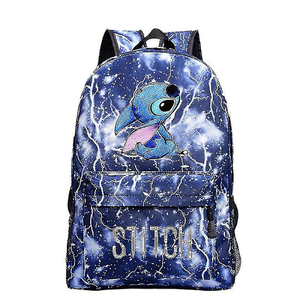 Unisex-reppu, jossa on piirroshahmo Stitch, opiskelijoiden reppu, matkalaukku_x  (FMY) Lightning blue