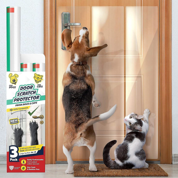 3-pack anti-katt- och hundklipande dörrklistermärken Dörrskyddsklistermärken Antikattskrapande soffklistermärken 40*8,2 tum (FMY)