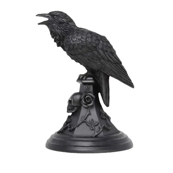 Raven-kynttilänjalka, Okkultinen Tumma Goottilainen Kynttilänpidike Halloween-Kotidecor-Tarvike, Musta Hartsikynttilänpidike-Koriste, Ulkotilaveistos & Sc  (FMY) Crow