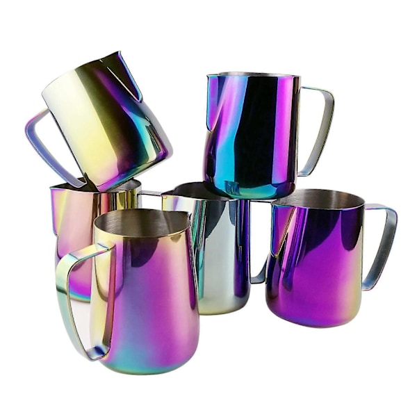 Mælkeskumningskande i rustfrit stål belagt med titanium Creamer Latte Art Kop Kaffe Latte Cappuccino Multicolor 350ml (FMY)