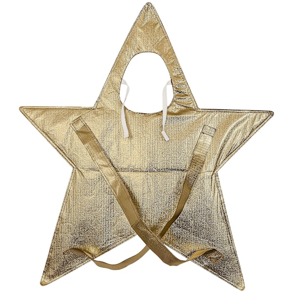 Julekrybbe-stjerne-kostyme for barn, skoleforestilling, finklær, 3-8 år (FMY) Gold One Size