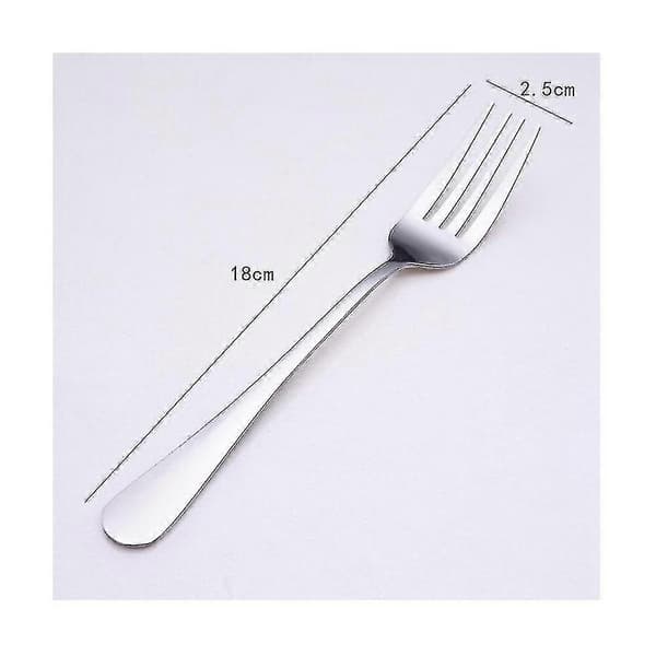 24-delars middagsgaffelset 18 cm silverfärgade middagsgafflar i rostfritt stål, gafflar i silver, gafflar-SCL (FMY)