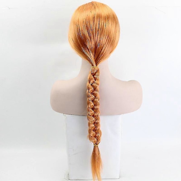 Oransje Fiona Prinsesse Cosplay Parykk 60cm - Langt Syntetisk Hår for Kvinner (FMY)
