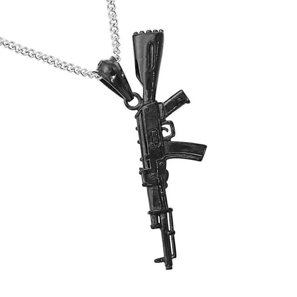 Fake Army Rifle Machine     Pendant Necklace Gift Man Cs Player Asg Gold  (FMY)