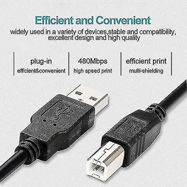 10ft Tulostinkaapeli Tietokoneeseen Usb Tulostin Skannerikaapeli Nopea Usb Tulostinkaapeli  (FMY)