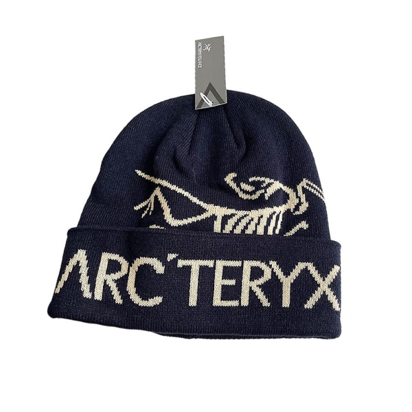 Arcteryx Mænd Kvinder Vinter Strikkede Hue Cap Skull Hat Strækbar Unisex Hovedbeklædning (FMY) Navy Blue