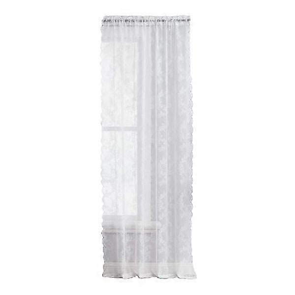 Ohut pitsiverho, yleismallinen, helppo asentaa, vintage-kukkakuvioinen, ohut goottilainen verho, makuuhuoneen ylellinen valonsuodatus (FMY) black S