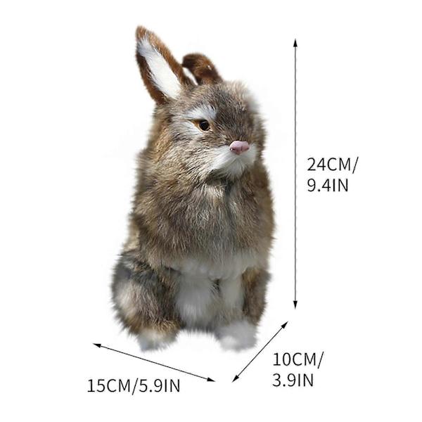 Fyldte Dyr Legetøj Påske Simulation Kanin Model Simulation RealRabbit Model Plys Legetøj Julegaver (FMY) Brown