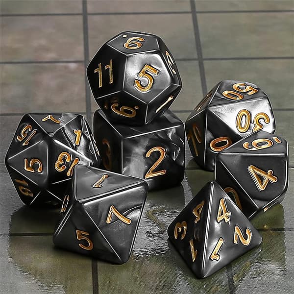 7 stk. Polyhedrale Terninger Multisidede Terninger Rpg Terning Sæt Terninger Sæt Kit Til Fest (FMY)
