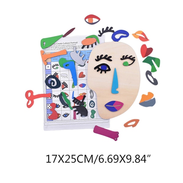 Nyhet Trä Pablo Picasso Pussel Leksak 3D Bräde Tangram Konst Färg Leksak (FMY)