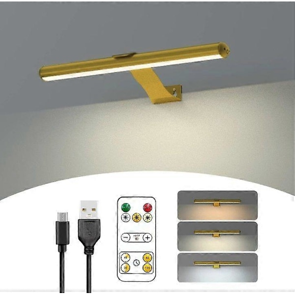 Trådlös Bildlampa Uppladdningsbar med Fjärrkontroll, 300LM Konst Batteri Display Lampa, 3 Lägen Magnetisk Vägglampa (FMY)
