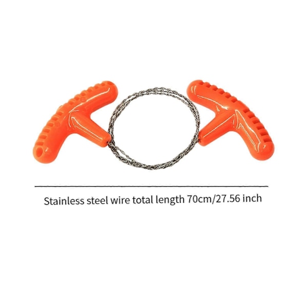 Rustfri ståltrådssav PVC-rør skæreværktøj til overlevelse rejse nødsituation sort (FMY) orange 70cm