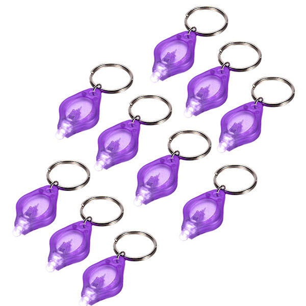 10 kpl Mini kannettava UV LED-valo taskulamppu avaimenperä Ultra kirkas avaimenperän valo taskulamppu valuutta Passien ilmaisin Violetti 10 kpl Z  (FMY)