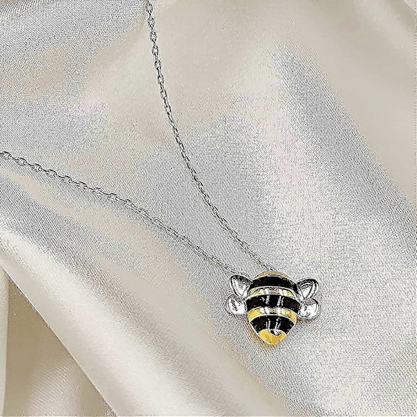 Adoptér en Bi Halskæde 925 Sterling Sølv Bi Inspireret Sølv & Guld Humlebi Gave (FMY)