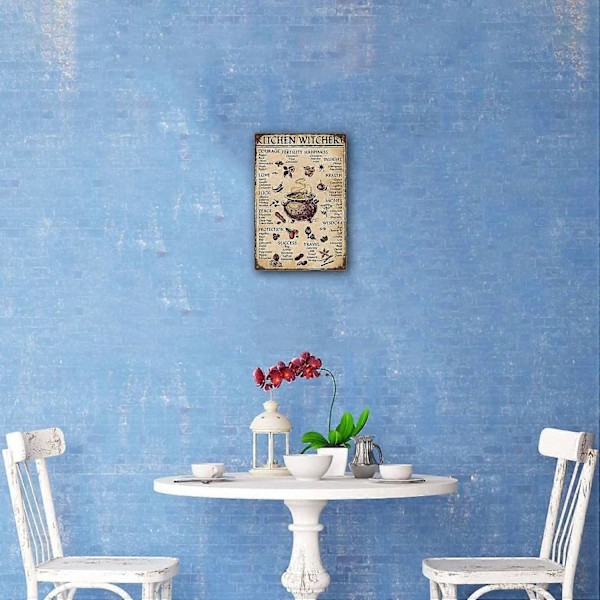 Kjøkkenhekseri Plakat, Metallskilt 1 Stykke Reproduksjon Vintage, Retro Plakat - 8x12inch (20x30cm) (FMY) Retro 12x16inch 30x40cm