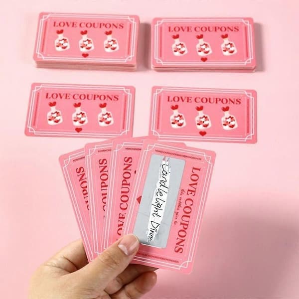 30 ST Rosa Alla hjärtans dag skraplotter Parinteraktioner Överraskningspresenter Lyckliga skraplotter Romantiska DIY belöningsbiljetter (FMY) 30pcs