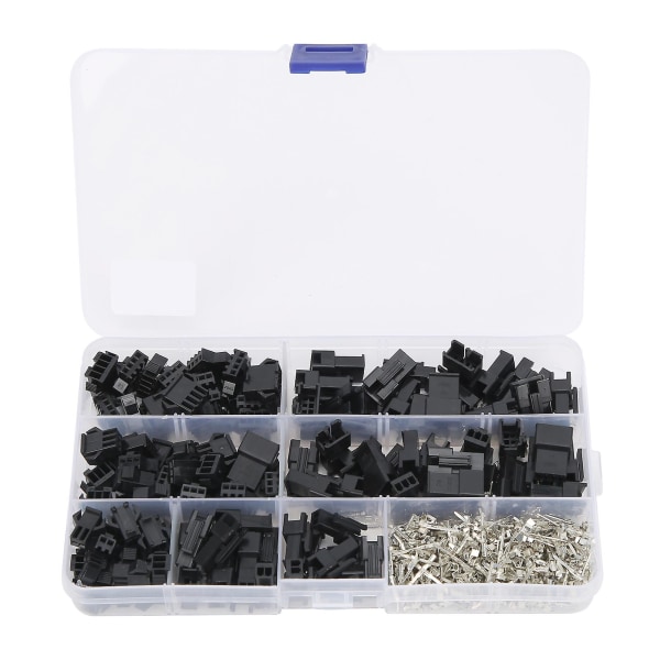 480pcs 2.54mm 2/3/4 Pin Headers Socket Connectors Adapter Terminal Assortment Kit  (FMY)