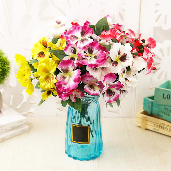 Sinknap 1 stk Kunstig Blomst Stemorsblomst Hage DIY Scene Fest Hjem Bryllup Håndverk Dekorasjon (FMY) Grey 16cm