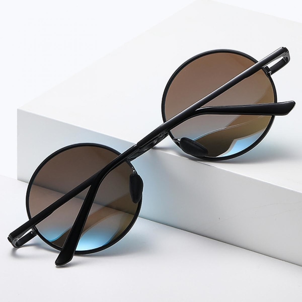 Vikbara runda solglasögon för kvinnor män Uv-skydd Vikbara solglasögon Polarized (FMY)