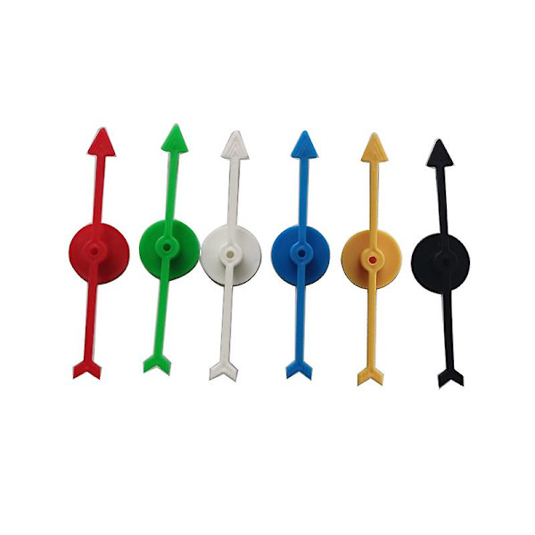 6 st Spinnare 10CM Plast Roterande Pilpekare DIY Brädspel Barnleksakstillbehör (FMY) MULTI
