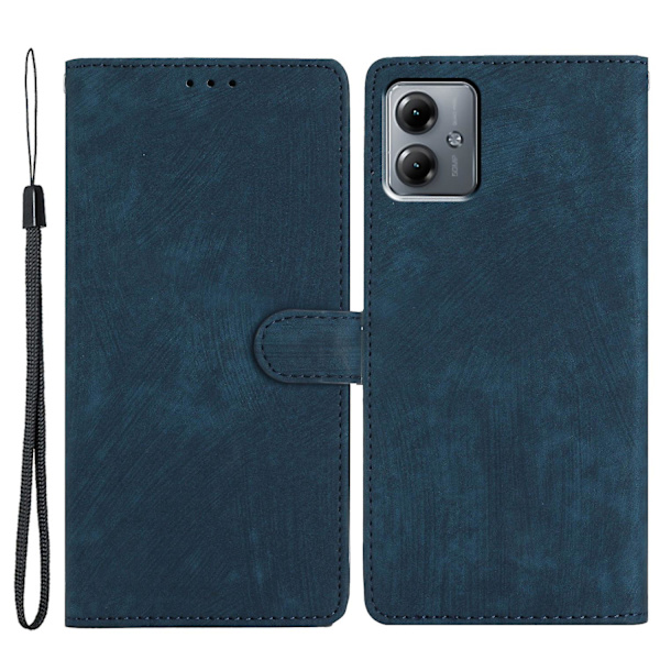 Väska för Motorola Moto G54 5G - Skinn-touch PU-läder Plånboksfodral med Stativ (FMY) Blue