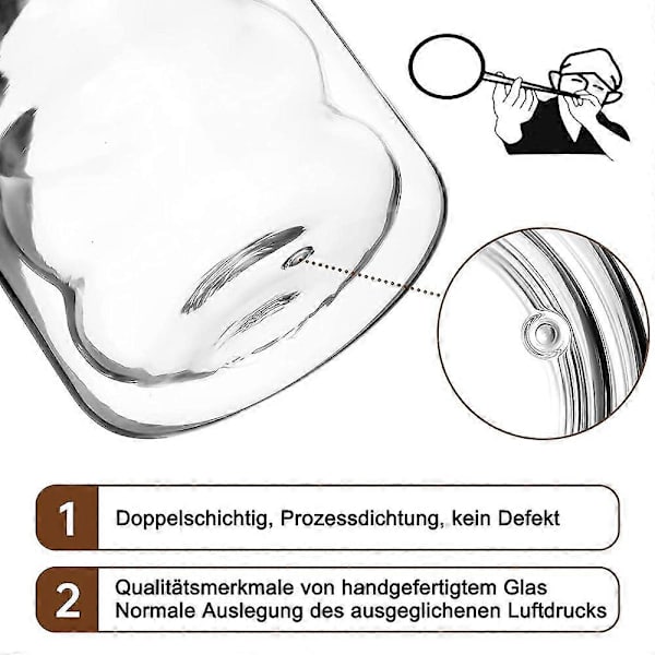 Latte Macchiato Glas, Dobbeltbundet 350ml, 6 stk. Sæt, Termoglas af Borosilikatglas, Espressokop, Kaffe Kop, Drikkeglas, Cappuccino Kopper, Iskaffe (FMY) style8233