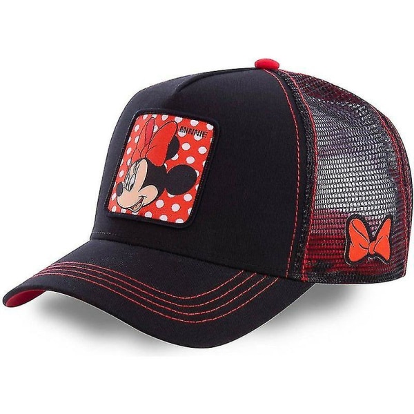 Trucker Cap Menn Unisex Sports Baseball Mesh Mickey Hat Minnie Hat Løping Pustende Cap Sommer Cap  (FMY) MINNIE BlackRed