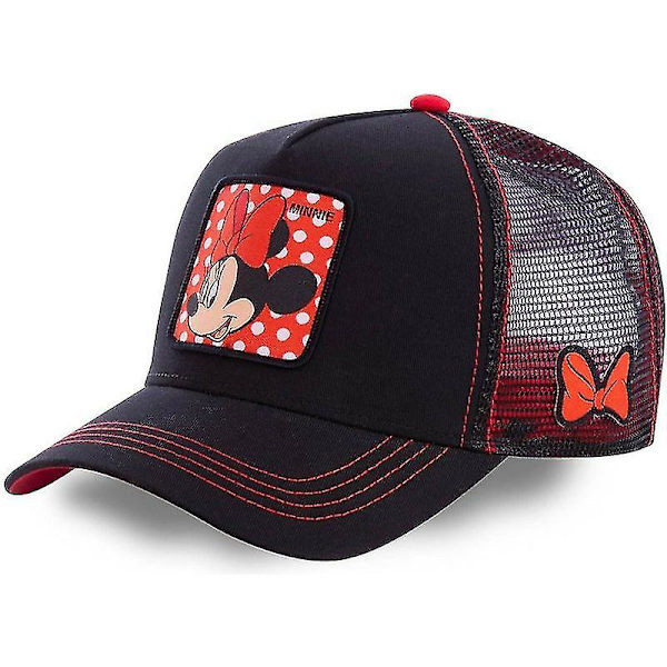 Trucker-lippis, unisex, urheilullinen baseball-verkkolippis, Mickey-lippis, Minnie-lippis, juoksulippis, hengittävä kesälippis (FMY) MINNIE BlackRed