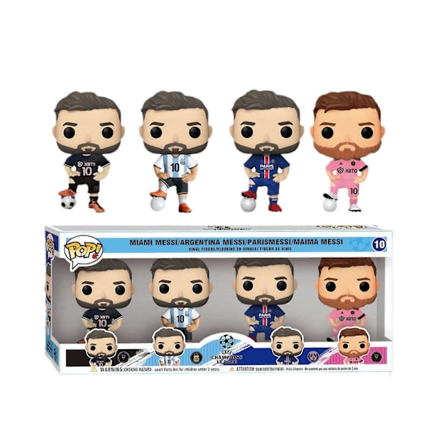 Uusi tyyli Funko Jalkapallotähdet Musta Kulta Edition Lionel Messi 10# Action Figures Collection Statue Malli Nuken Joululahja (FMY) C W