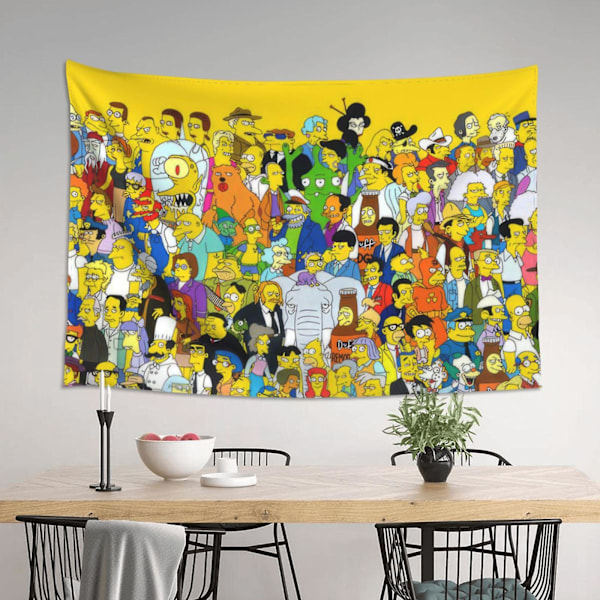 The Simpsons Veggteppe, Anime Veggtepper, Hippie Anime Poster Til Soverom, Morsomme Estetiske Romdekor Flagg, Veggdekor For Tenåringsjenter (FMY) 59x59in 150x150cm