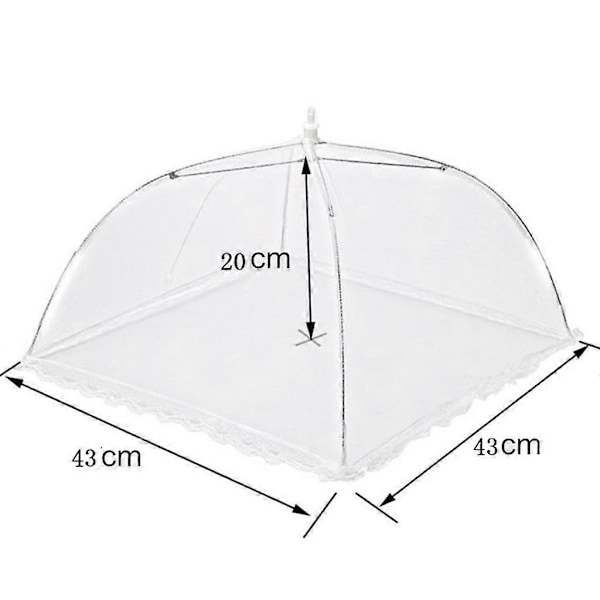 6x Fluenett Fruktnett - Fluehette Spiseskjerm for Matbeskyttelse (43cm) (FMY)