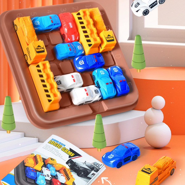 Huarong Road Toys Interessant morsomt lysbilde-puslespill Hjernetrim Iq-spill Cartoon Car Logical Thinking Training Supplies (FMY)