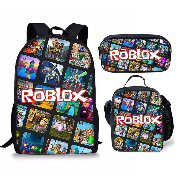 Roblox Print koululaukku lasten reppu tai laukku tai kynälaukku tai kolmiosainen set (FMY) 4 Only a satchel