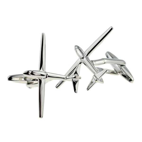 Glider Manschettknappar Silver - Presentask - Segelflygning - Flygplan (FMY)