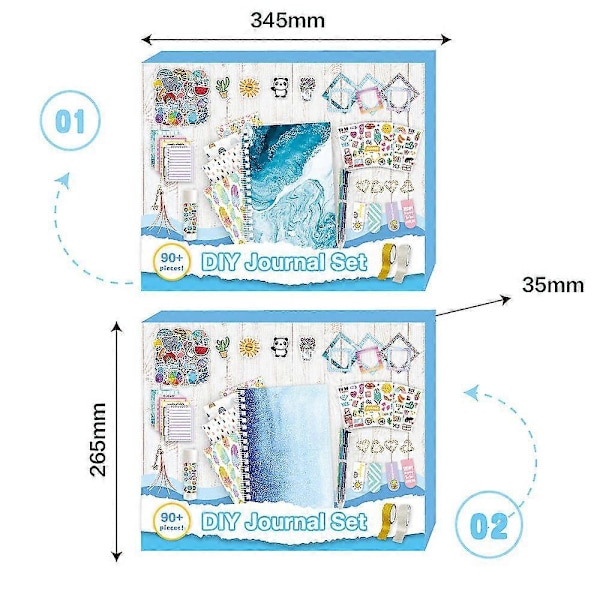 Børn Piger DIY Journal Kit, Papirvare Sæt, Dekorativt Journal Kit, Journal Kit, Teen Journal, DIY Journal Sæt Gave til Aldre 6-10 (FMY) the waves