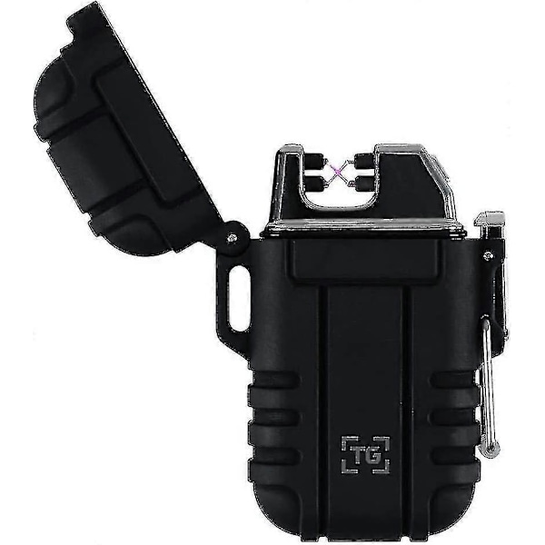 Kryc-tg Plasma Lighter Vindtæt Vandtæt USB Genopladelig Flammeløs Dobbelt Bue Til EDC Camping Overlevelse (FMY)